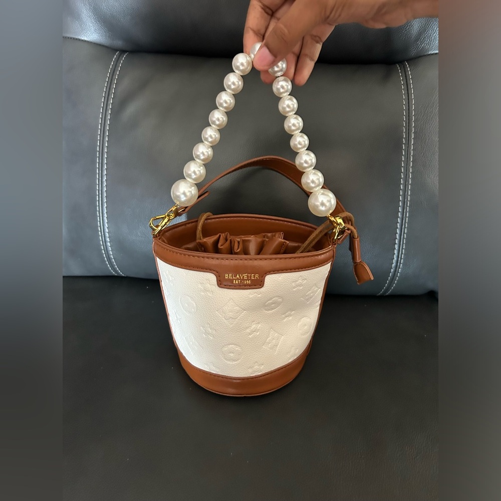 Mini Bucket Bag with Pearls